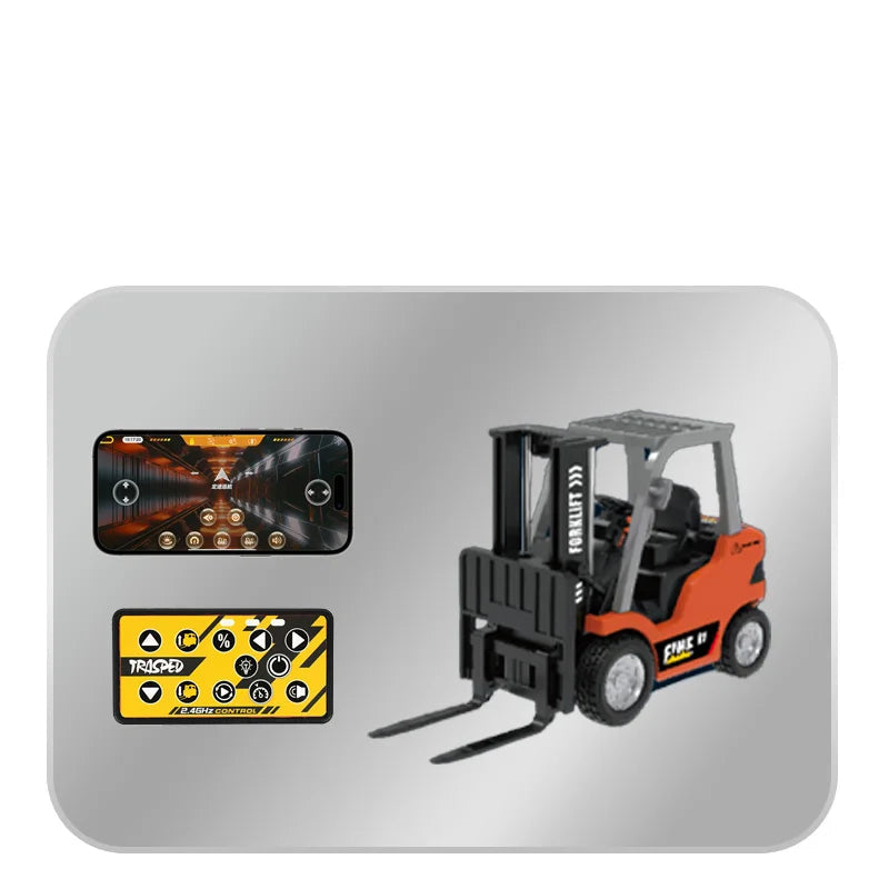 RC Gaffeltruck i Metall – 2.4GHz Fjernstyrt Kjøretøy med Løftefunksjon | Lekebil for Barn