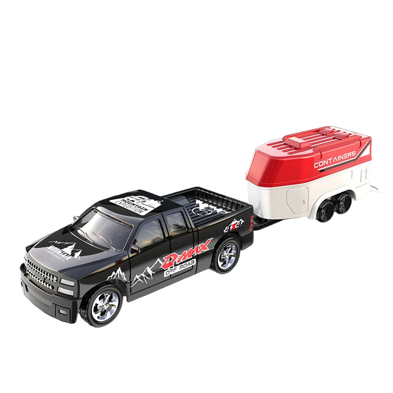 1:64 RC Mini Offroad-bil i Metall – Fjernstyrt Modellbil med Justerbar Fart & Tilhenger