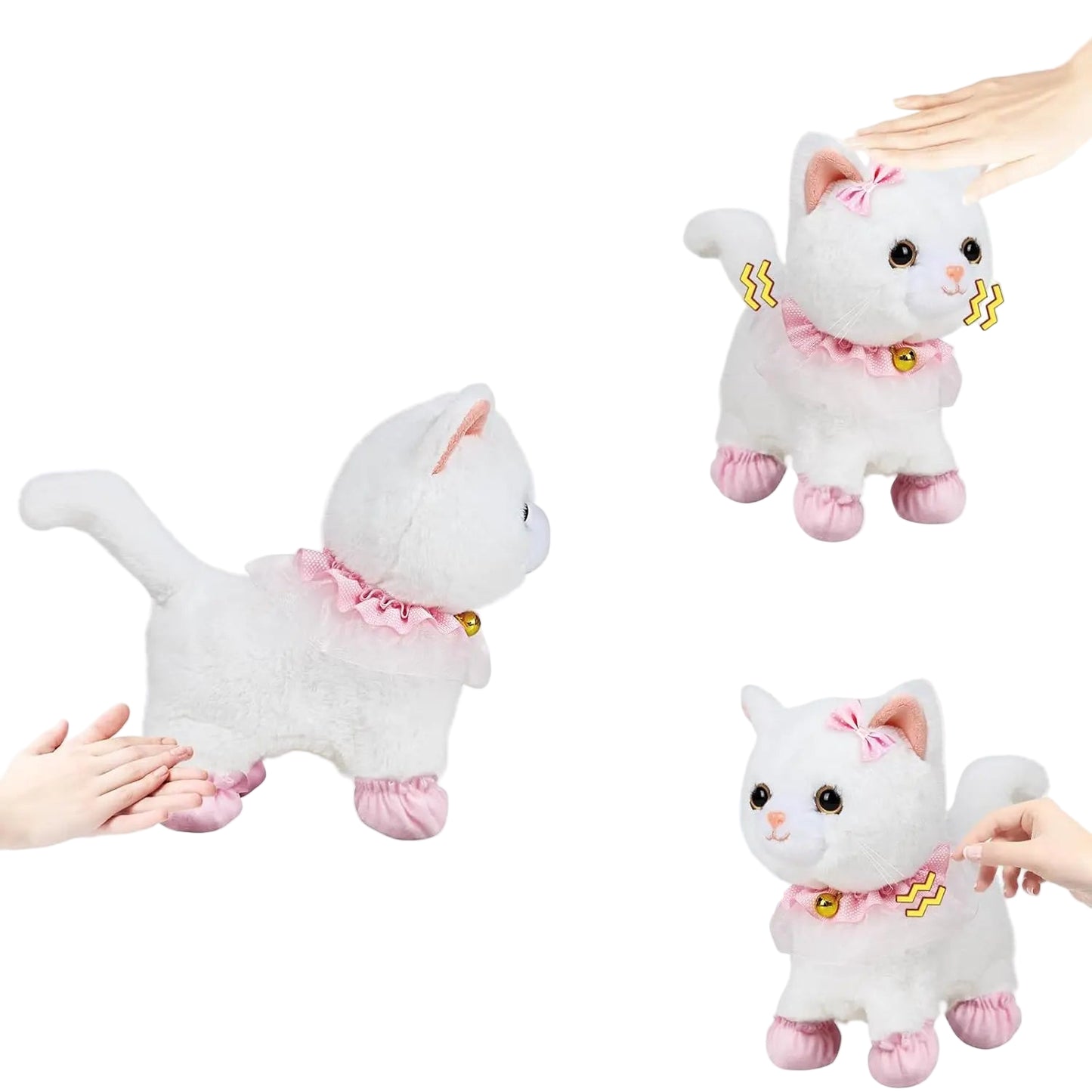 Interaktiv Lekekatt for Barn – Går, Logrer med Halen & Reagerer på Berøring og Stemmekommandoer | Perfekt Gave til Bursdag & Jul