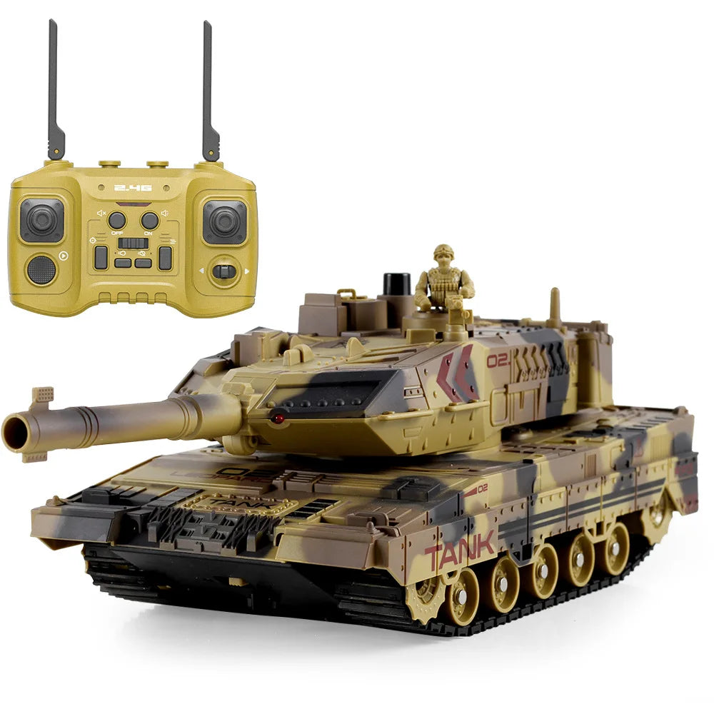 Fjernstyrt Stridsvogn med Belter – 2.4GHz RC Tank | Vannbombeskyting & Realistisk Kampmodell for Barn
