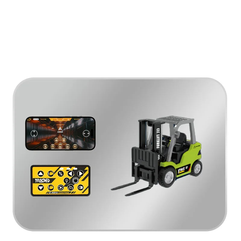 RC Gaffeltruck i Metall – 2.4GHz Fjernstyrt Kjøretøy med Løftefunksjon | Lekebil for Barn