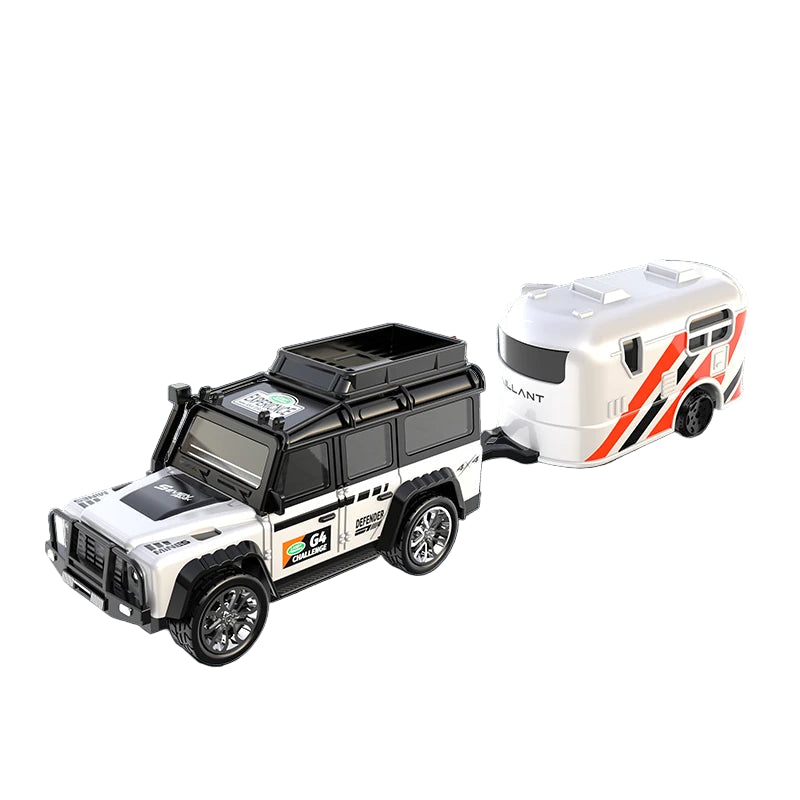 1:64 RC Mini Offroad-bil i Metall – Fjernstyrt Modellbil med Justerbar Fart & Tilhenger