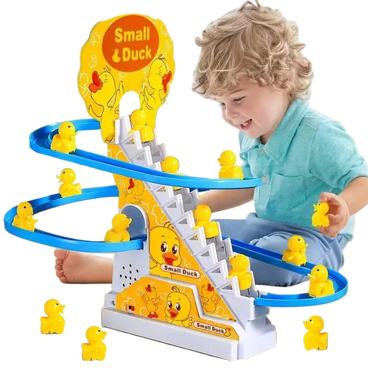 Elektrisk Andeløp for Barn – Lys, Musikk og Rullende Racerbane | Interaktiv Leke med Klatrende Ender