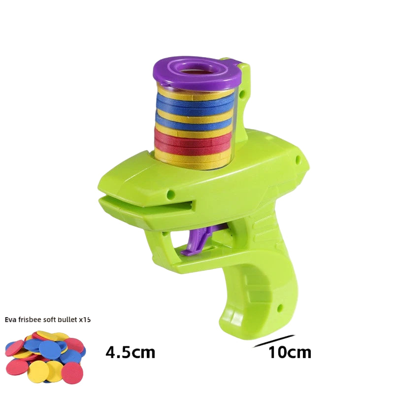 Barnas Flyvende Skive-Skyter – Morsom Utendørs Lekepistol med Myke EVA-Skiver