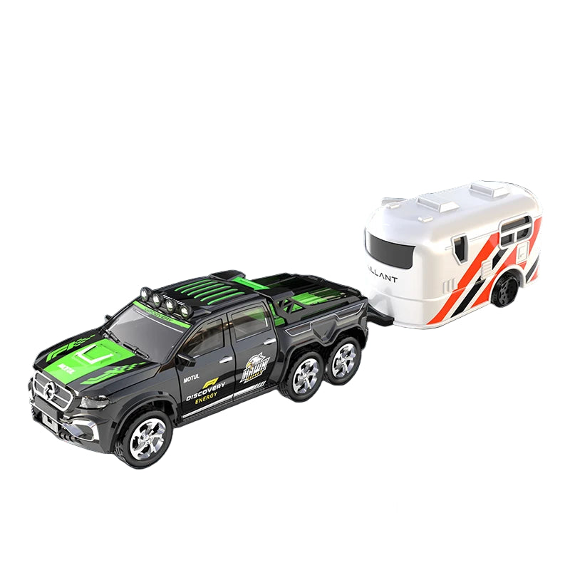 1:64 RC Mini Offroad-bil i Metall – Fjernstyrt Modellbil med Justerbar Fart & Tilhenger