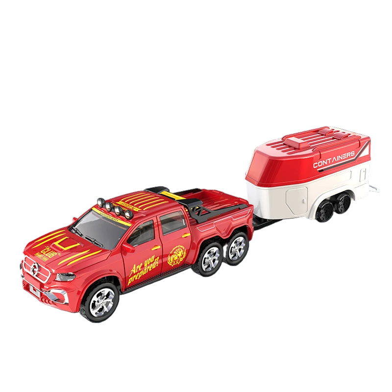 1:64 RC Mini Offroad-bil i Metall – Fjernstyrt Modellbil med Justerbar Fart & Tilhenger