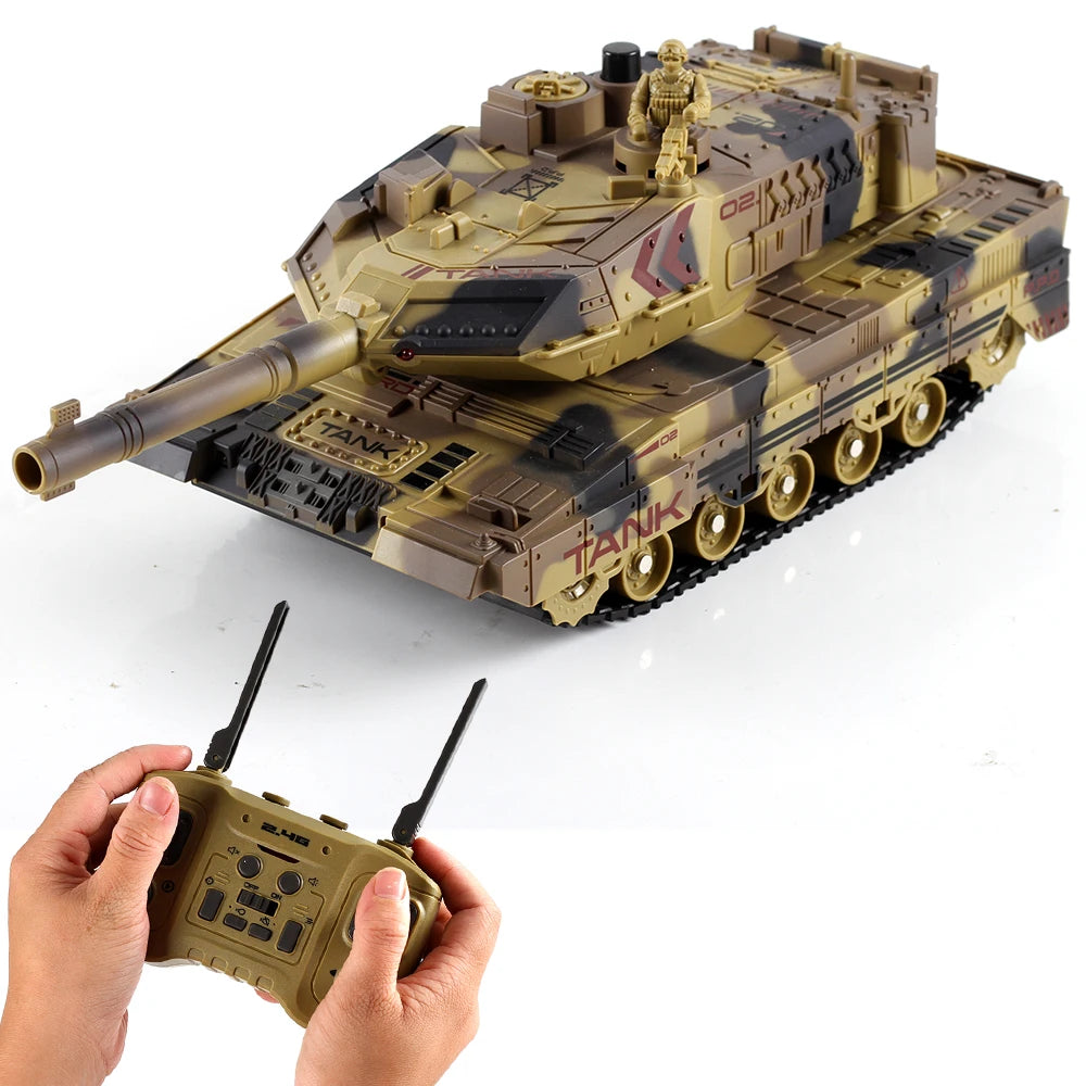 Fjernstyrt Stridsvogn med Belter – 2.4GHz RC Tank | Vannbombeskyting & Realistisk Kampmodell for Barn