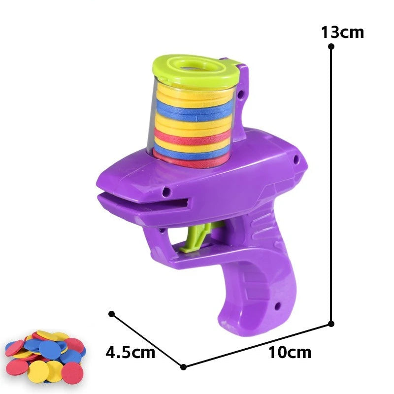 Barnas Flyvende Skive-Skyter – Morsom Utendørs Lekepistol med Myke EVA-Skiver