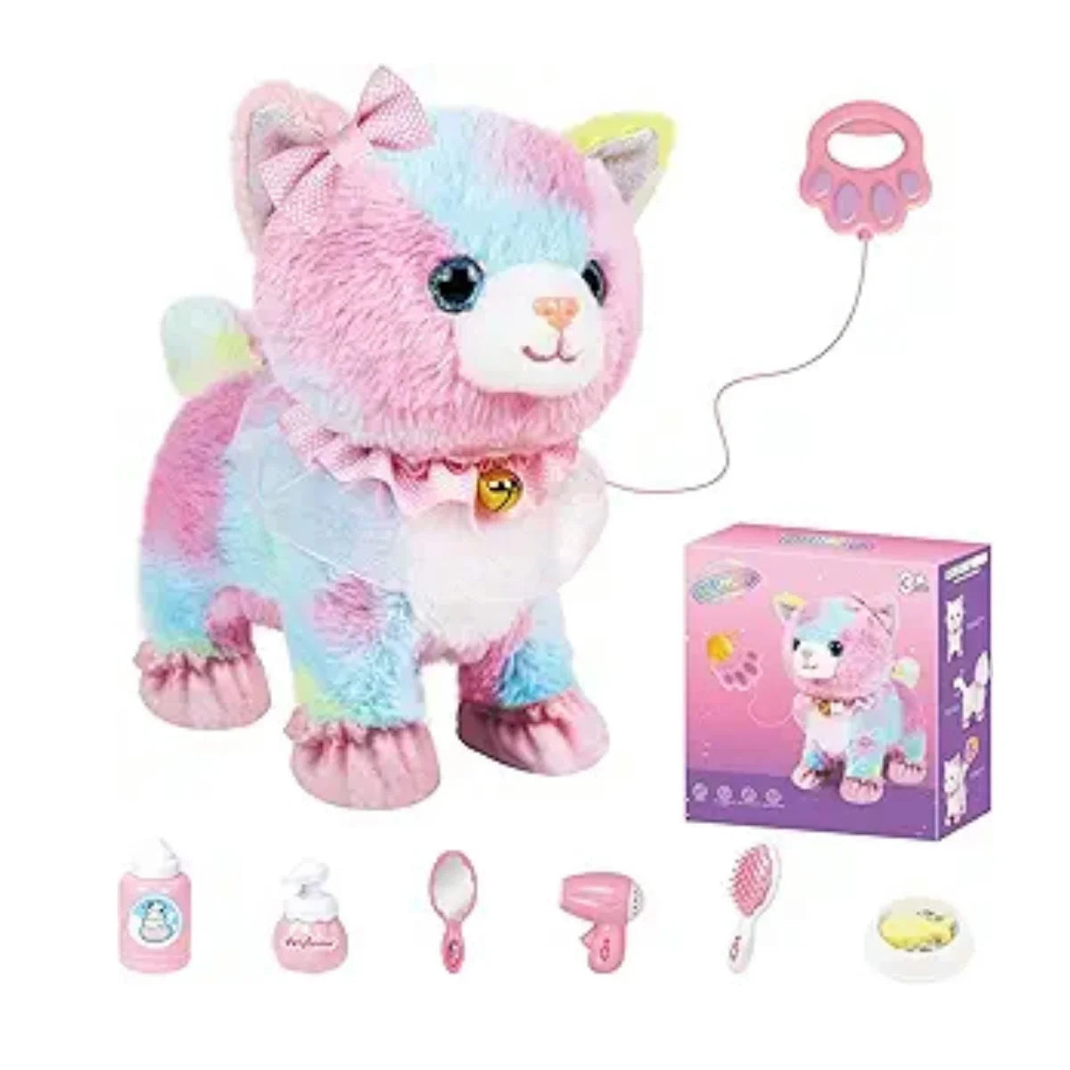 Interaktiv Lekekatt for Barn – Går, Logrer med Halen & Reagerer på Berøring og Stemmekommandoer | Perfekt Gave til Bursdag & Jul