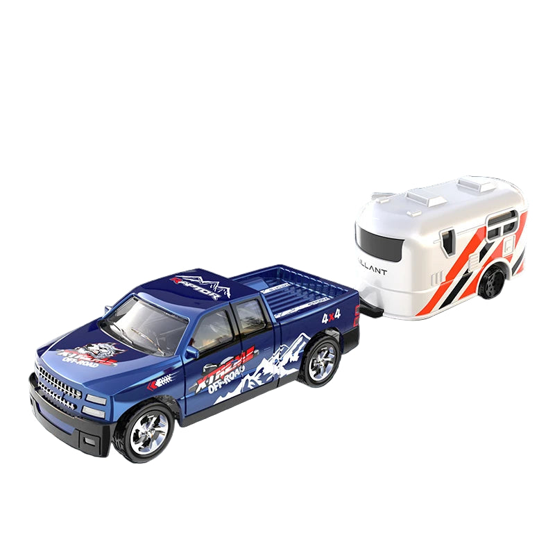 1:64 RC Mini Offroad-bil i Metall – Fjernstyrt Modellbil med Justerbar Fart & Tilhenger