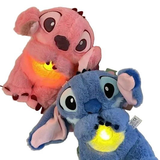 Disney Stitch Kosebamse med Lys og Musikk – Beroligende Sovedyr for Barn | Myk & Søt Lilo & Stitch Gave