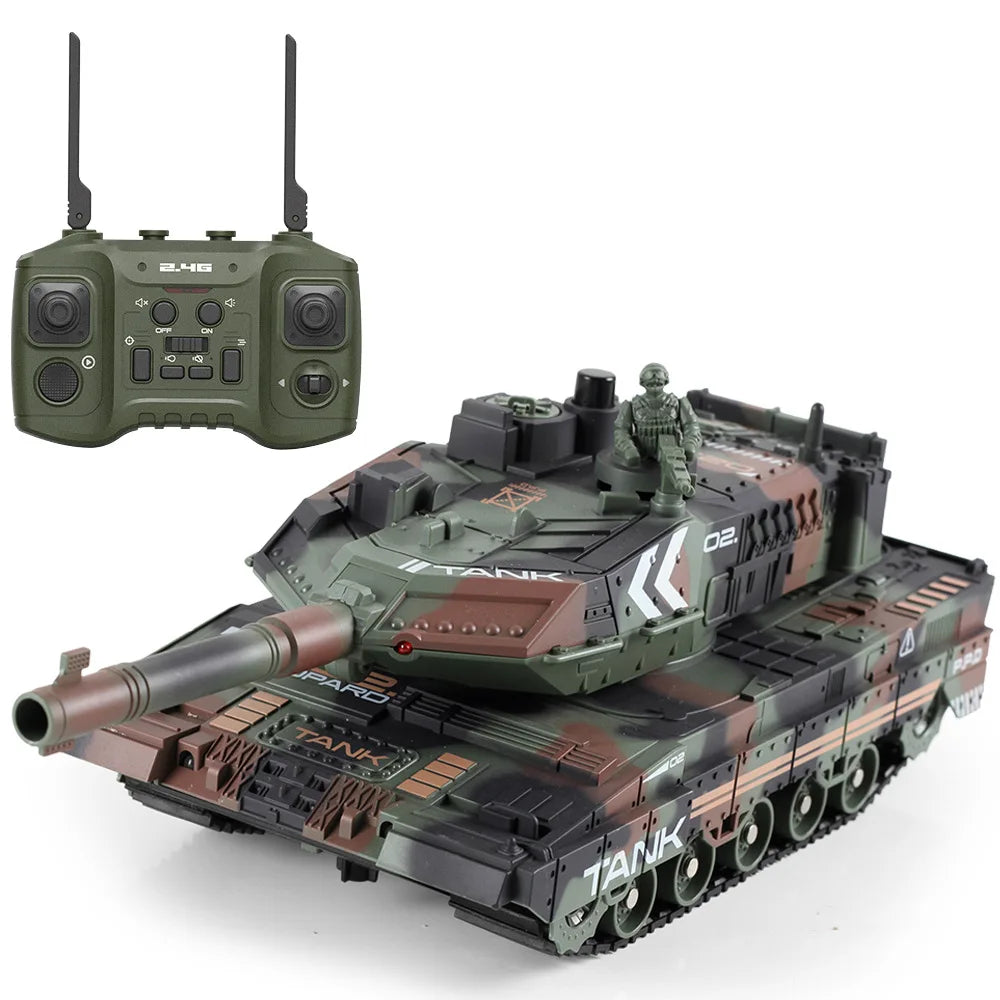 Fjernstyrt Stridsvogn med Belter – 2.4GHz RC Tank | Vannbombeskyting & Realistisk Kampmodell for Barn