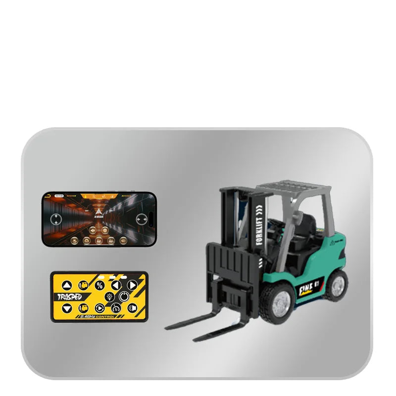 RC Gaffeltruck i Metall – 2.4GHz Fjernstyrt Kjøretøy med Løftefunksjon | Lekebil for Barn